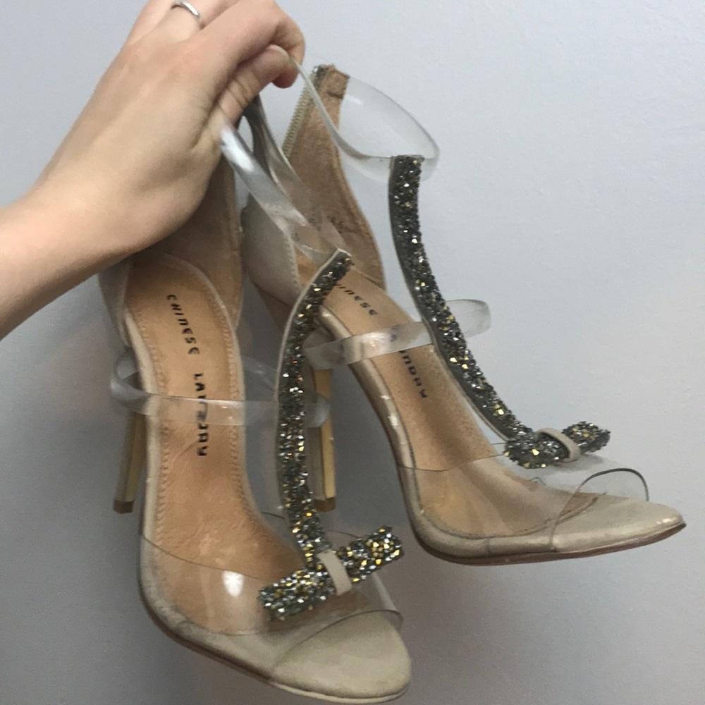 Chinese Laundry Rhinestone Bow Heels